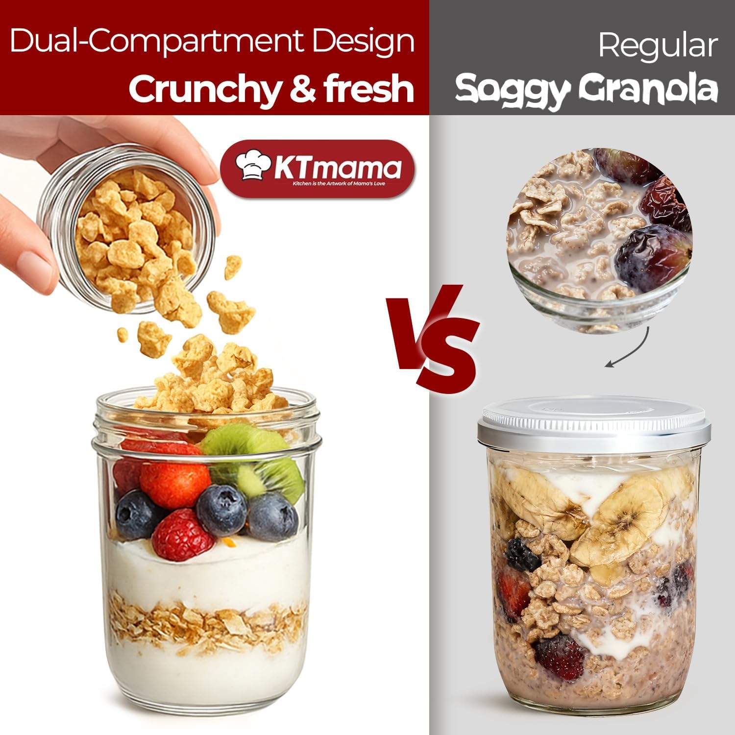 4 Pack Glass Yogurt Parfait Cu - Meal Prep Yogurt Cups のレビューと価格