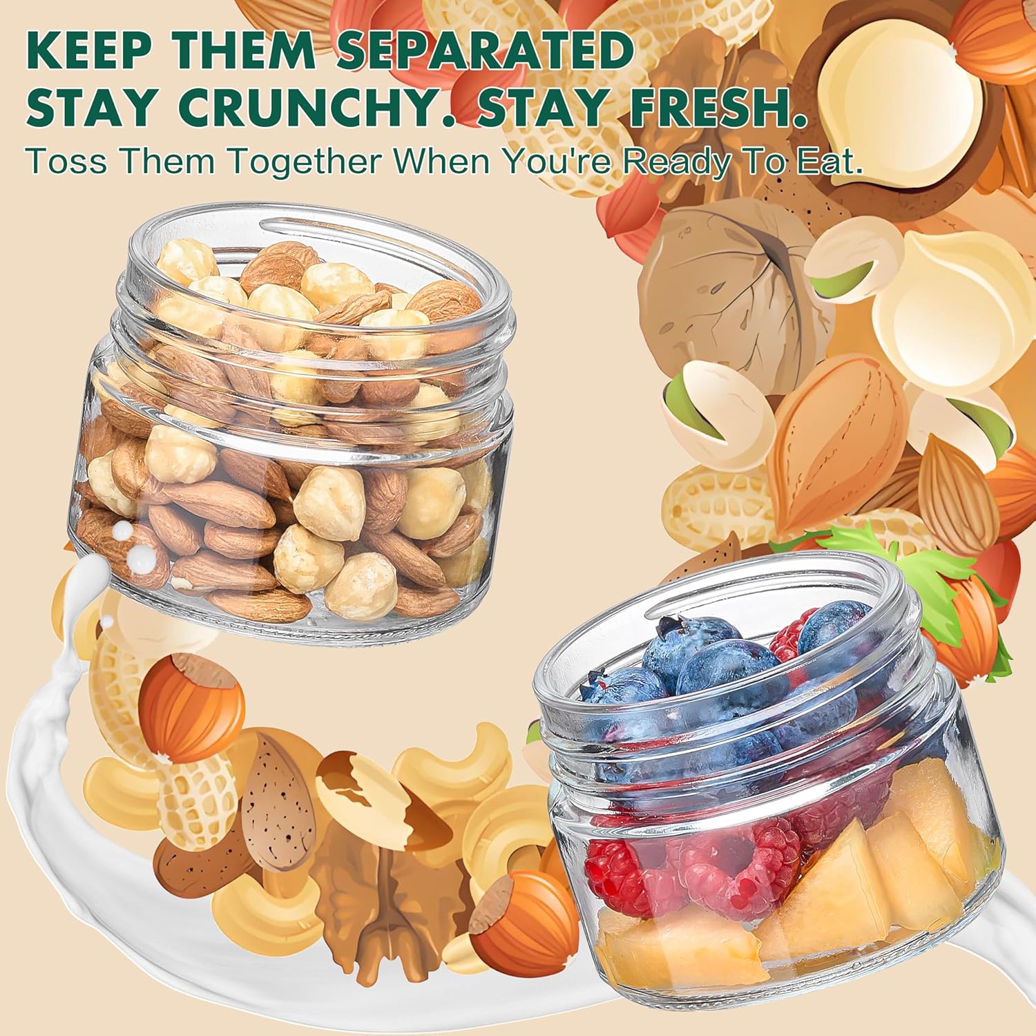 Overnight Oats Containers with - Meal Prep Yogurt Cups のレビューと価格