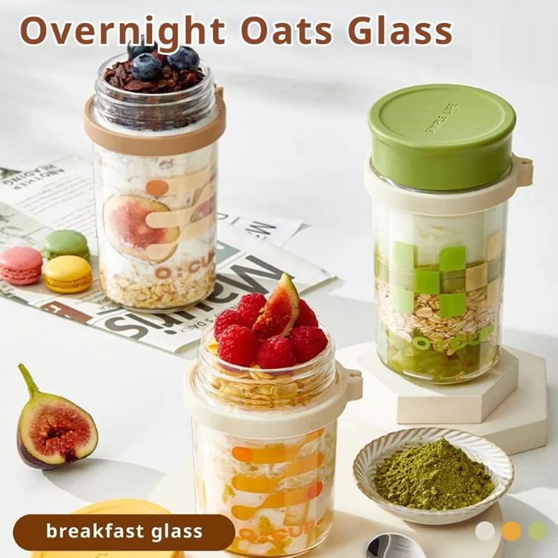 400ML Overnight Oats Glass Cup - Meal Prep Yogurt Cups のレビューと価格
