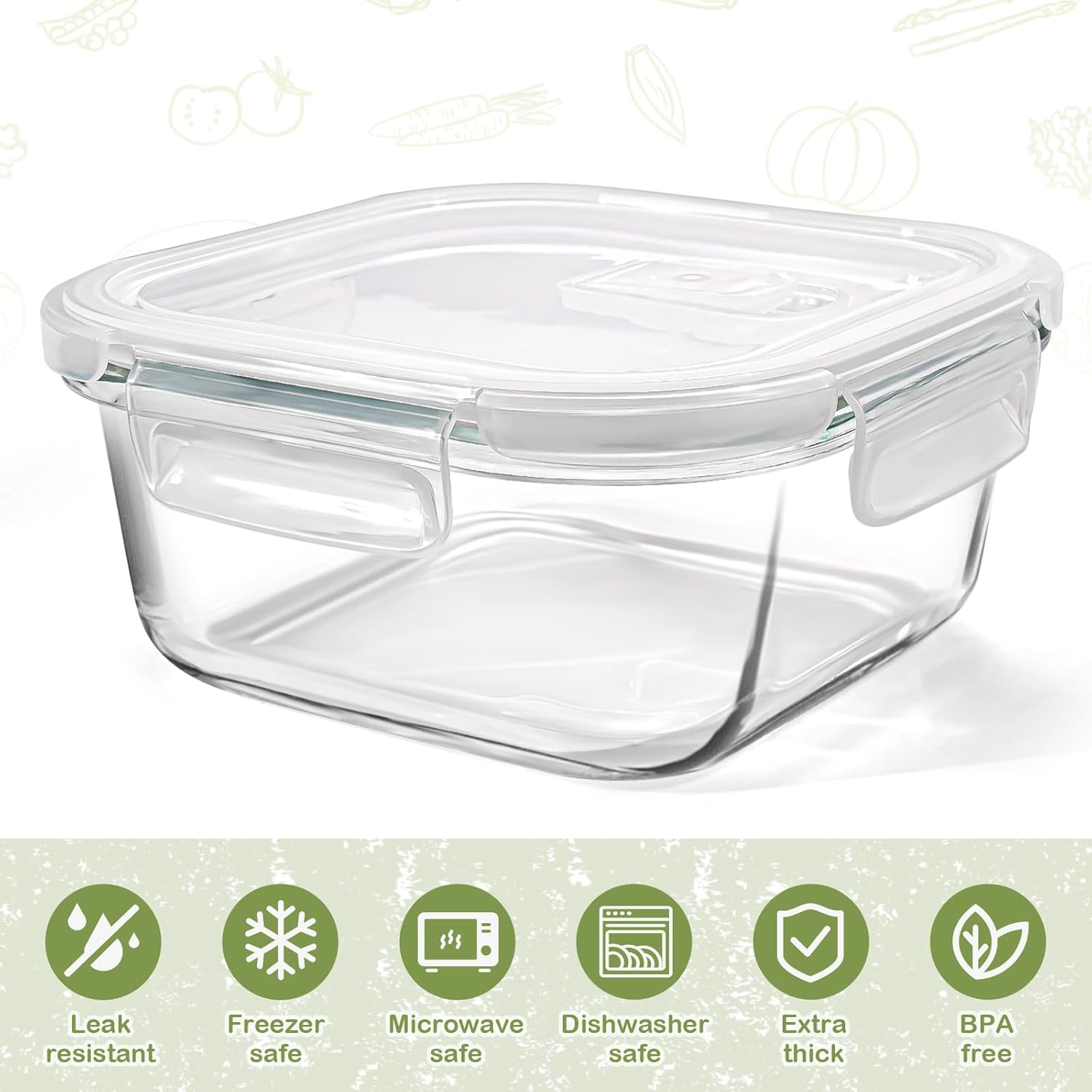 Square Glass Containers with L - Meal Prep Yogurt Cups のレビューと価格