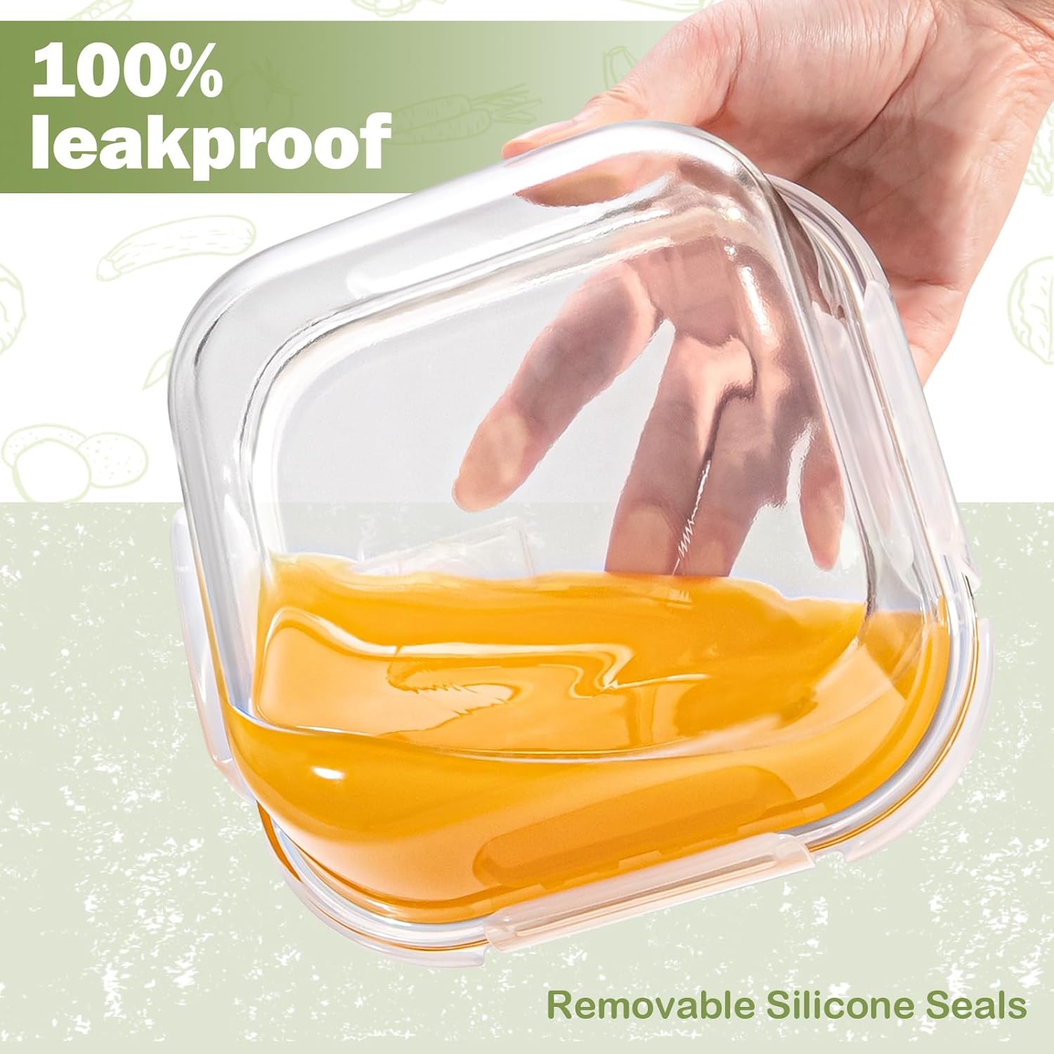 Square Glass Containers with L - Meal Prep Yogurt Cups のレビューと価格
