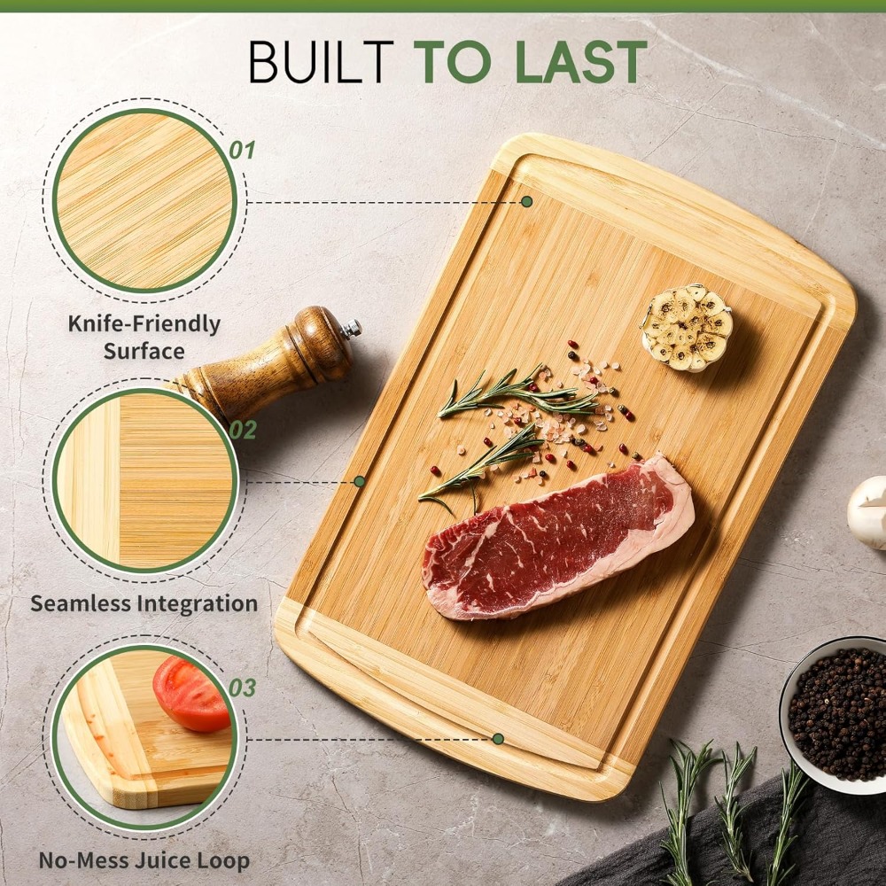 Large Wooden Cutting Board for - Meal Prep Organic のレビューと価格