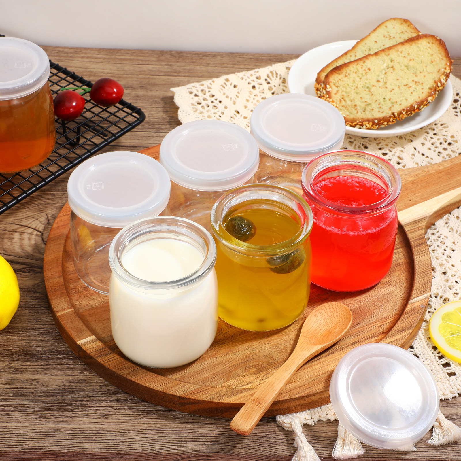12Pcs Heat Resistant Glass Yog - Meal Prep Yogurt Cups のレビューと価格