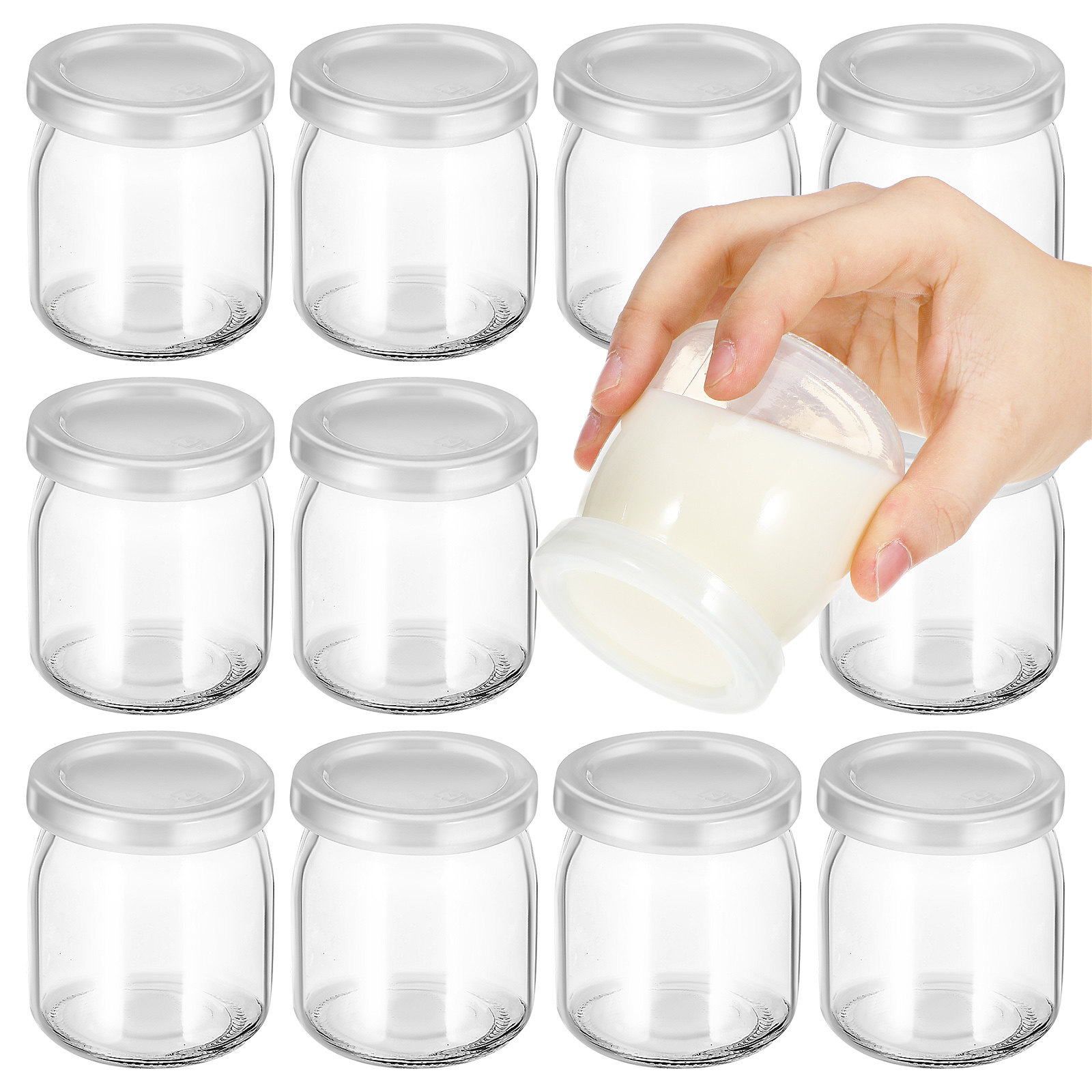 12Pcs Heat Resistant Glass Yog - Meal Prep Yogurt Cups のレビューと価格