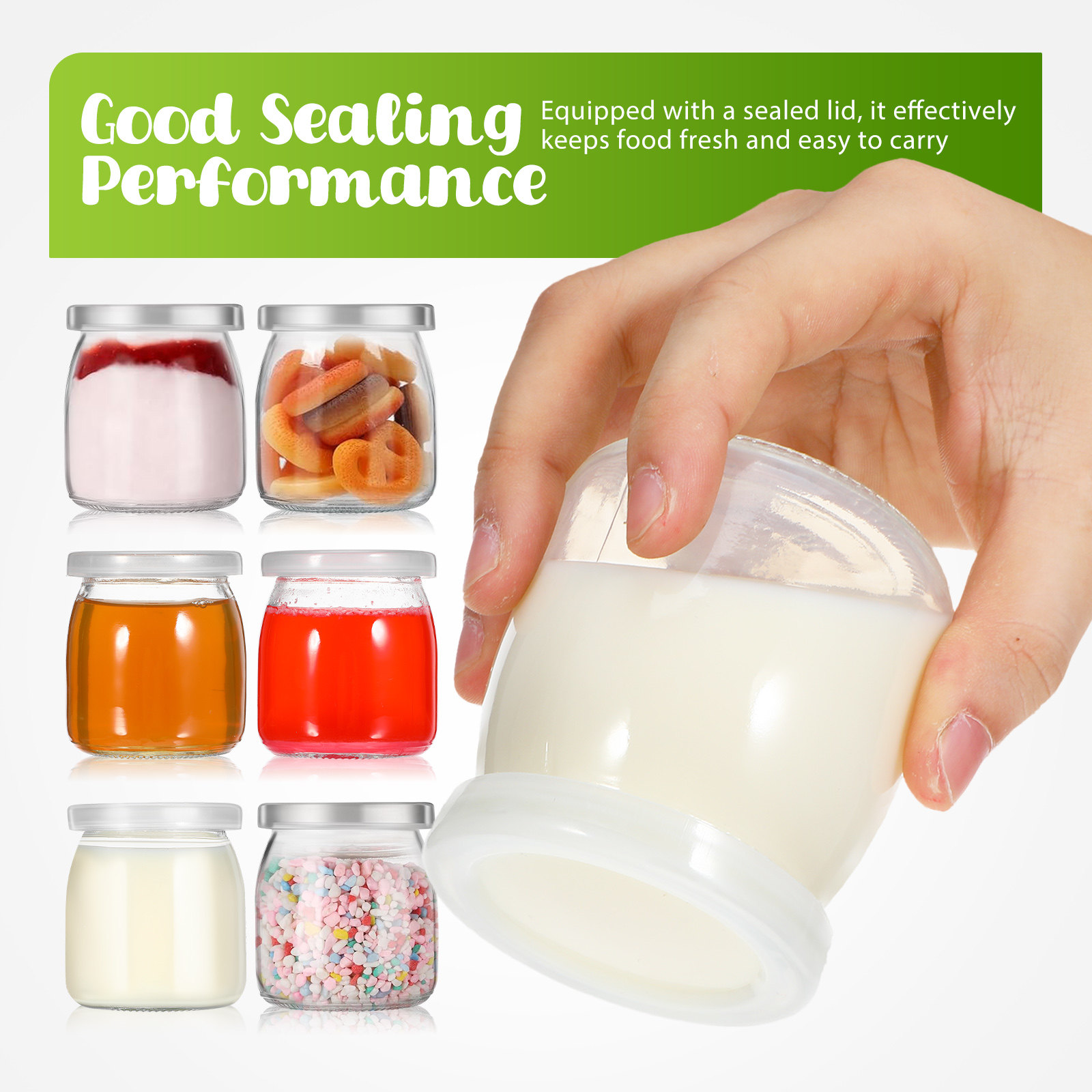 12Pcs Heat Resistant Glass Yog - Meal Prep Yogurt Cups のレビューと価格